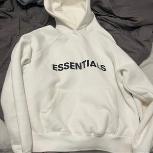 WHITE FEAR OF GOD ESSENTIALS MENS HOODIE
